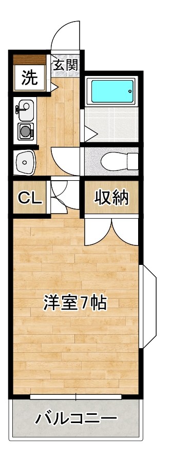 シティルーム金鶏 307号室 間取り