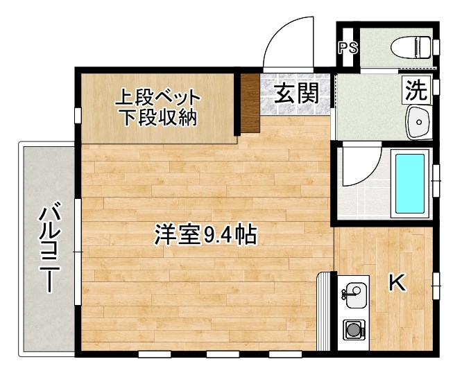 コーポラスＭ 102号室 間取り