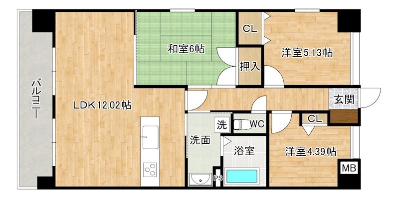 ラフィーネ到津学園通り 1108号室 間取り