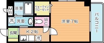 エルマーノ下到津 201号室 間取り