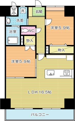THE　SQUARE・Suite　Residence（ザ・スクエアスイートレジデンス） 1203号室 間取り