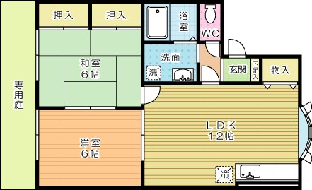 コンフォート長行 105号室 間取り