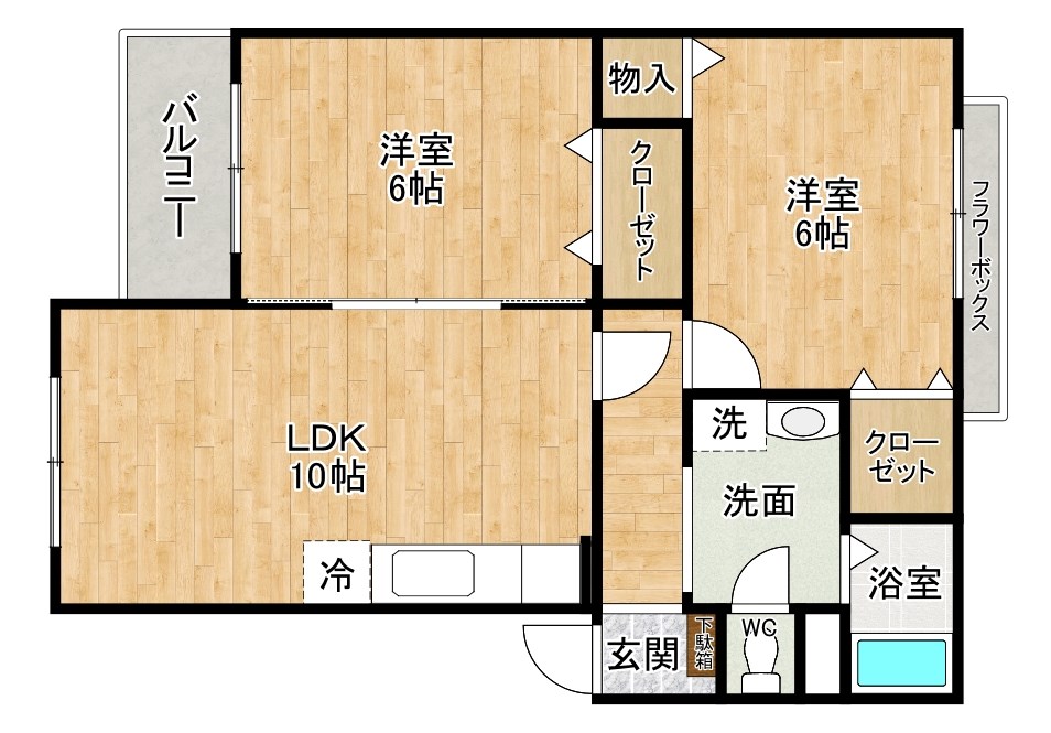 シャトーＫ葛原 103号室 間取り