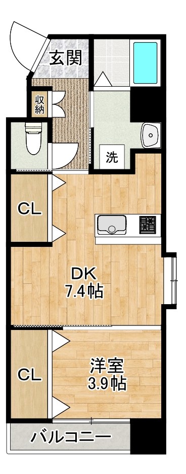 アルゴヴィラージュ天神Ⅱ 201号室 間取り