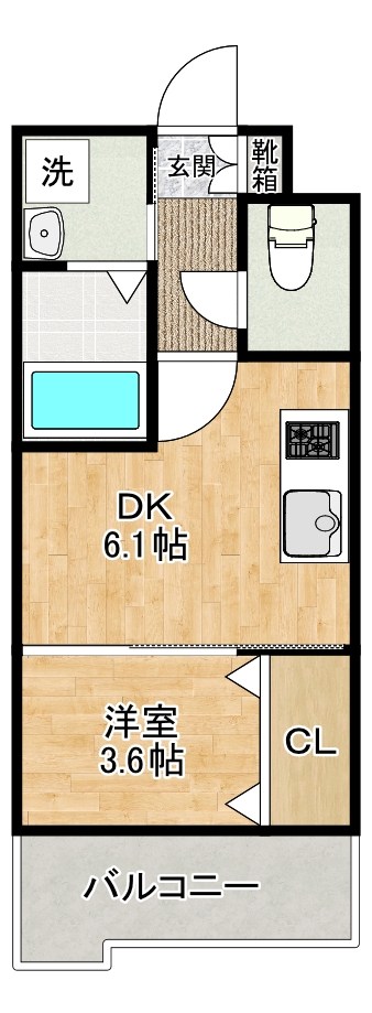 アルゴヴィラージュ天神Ⅱ 1102号室 間取り