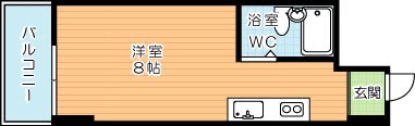片野三番館 605号室 間取り