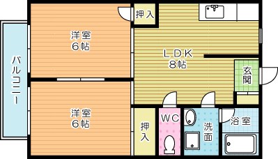 プレジール水神Ａ 202号室 間取り