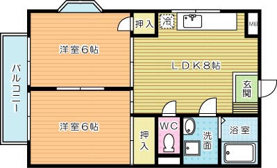 プレジール水神Ａ 202号室 間取り