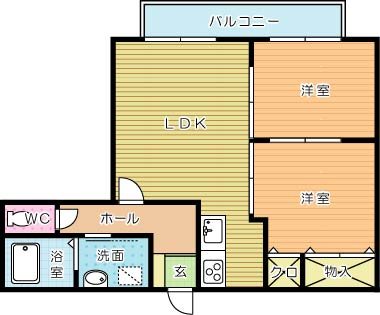 フォレスト妙見 102号室 間取り