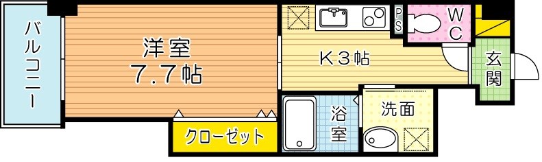 La Chanter (ラ・シャンテ) 303号室 間取り