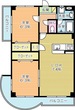 ニューガイア上石田 101号室 間取り