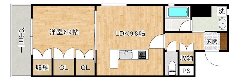 ラクーレⅤ片野 301号室 間取り
