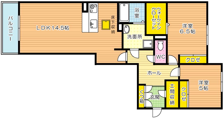 ヴィラダンク上到津 103号室 間取り