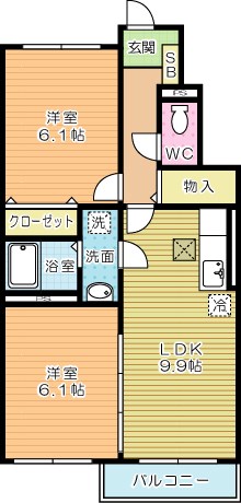 サンリマーレ  103号室 間取り