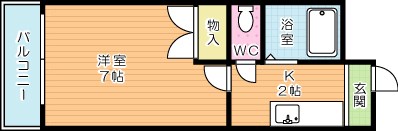 北九ビル  302号室 間取り
