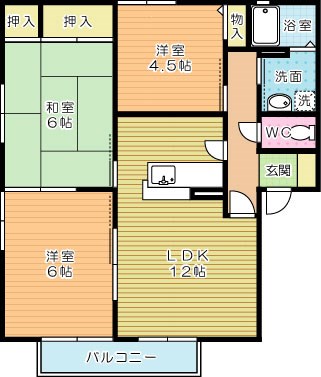 パラシオ赤坂 Ｂ棟 203号室 間取り