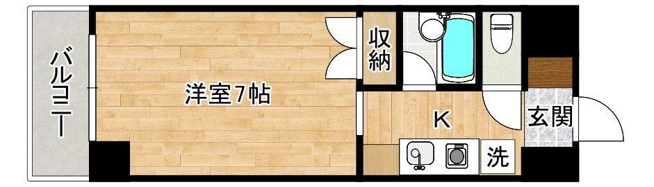 エヴァーグレイス小倉Ⅰ  504号室 間取り