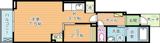 ウエスト　ヒルズⅣ 102号室 間取り