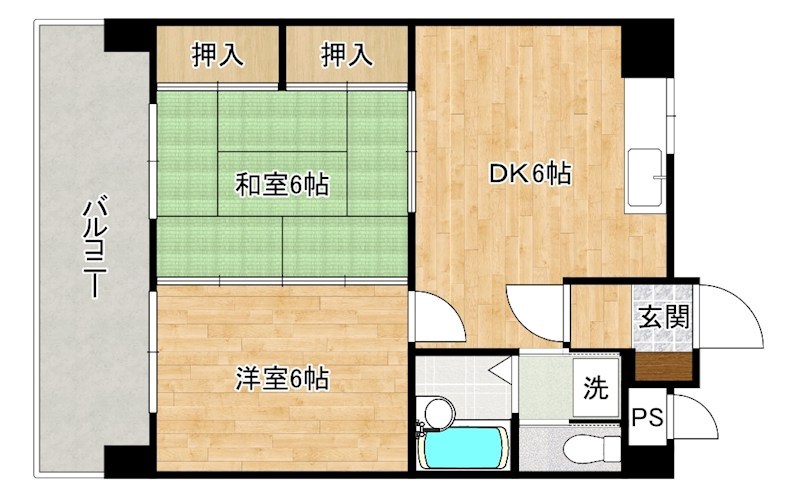 シティハイツ三郎丸 403号室 間取り