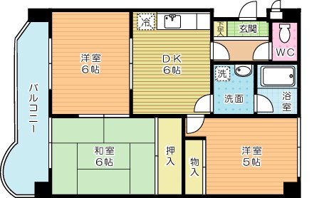 アメニティ石﨑 605号室 間取り