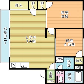 ドムス安部山 203号室 間取り