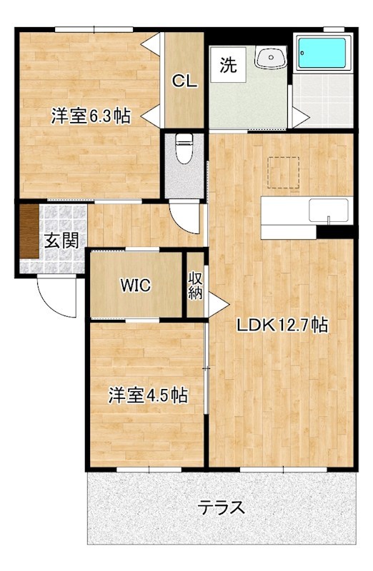 クラヴィエ赤坂Ａ  102号室 間取り