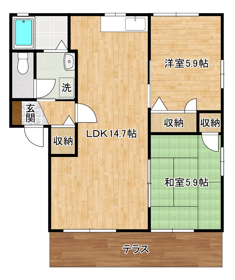 オーボアパティールＢ 102号室 間取り