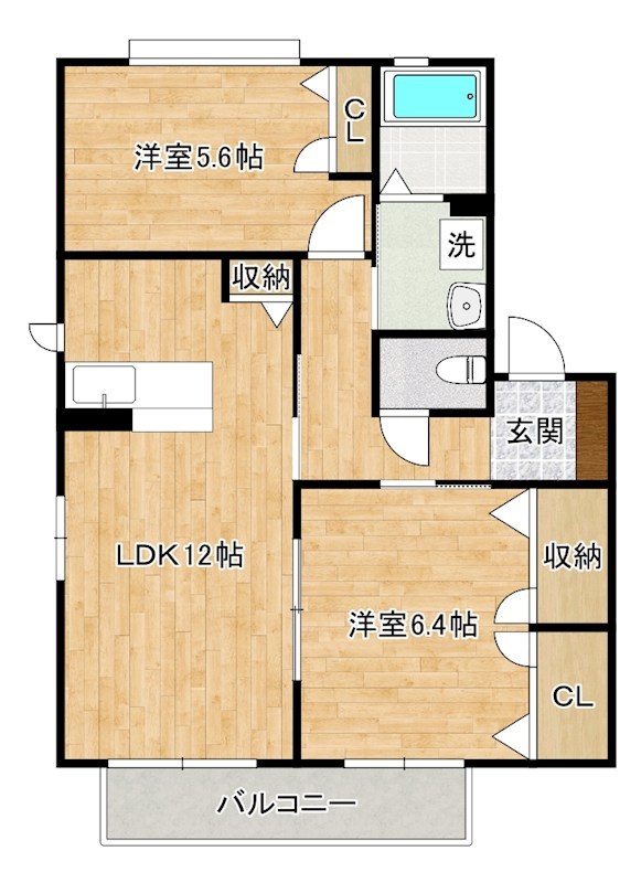 咲ら小路Ⅱ Ｃ棟 202号室 間取り