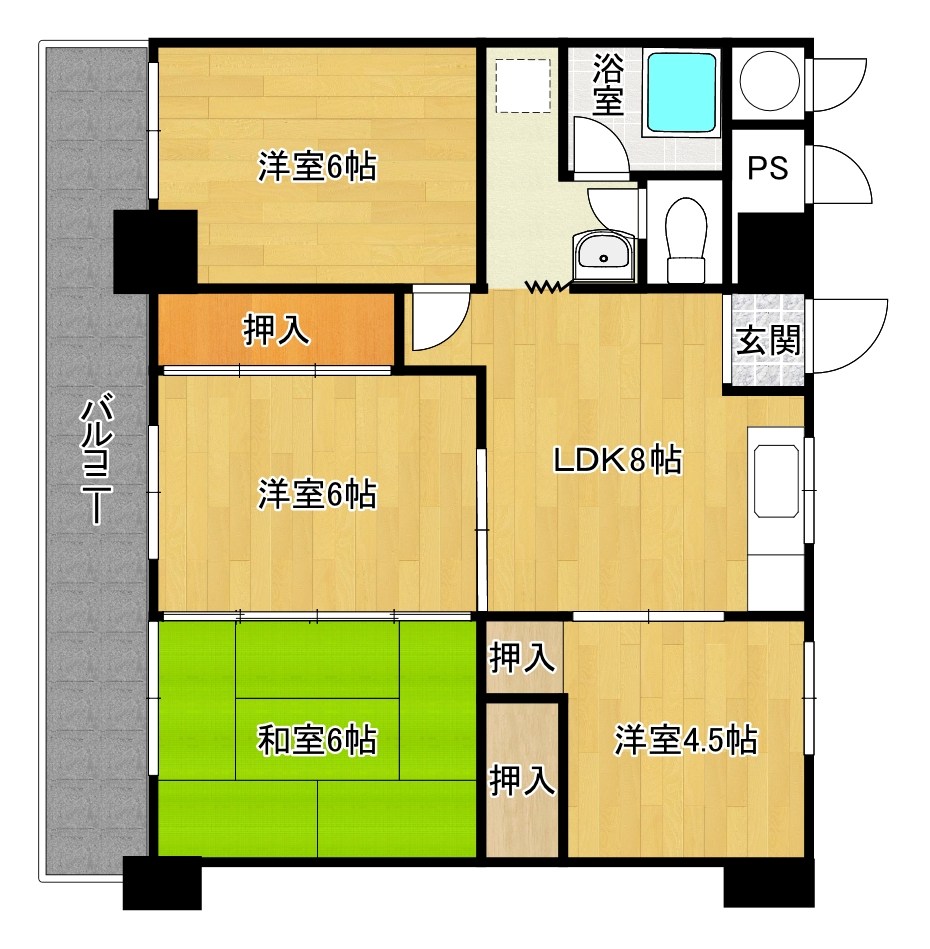 江南町スカイマンション 302号室 間取り