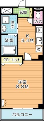 ソッジョルノ高田 203号室 間取り