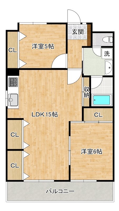 グランドハイツ村上  506号室 間取り
