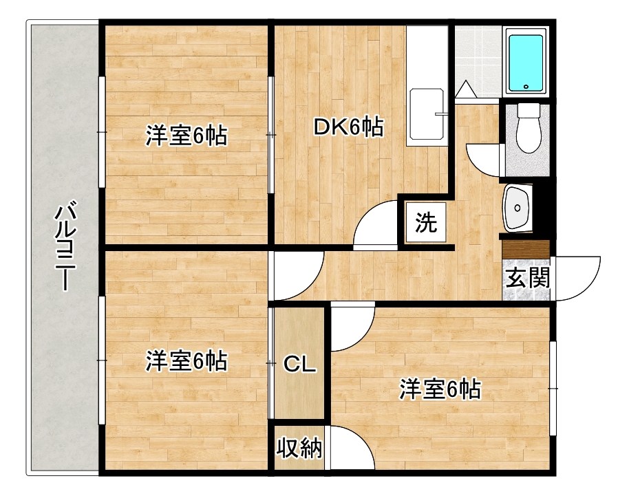 ヴェルヌーブ・ケイ 102号室 間取り