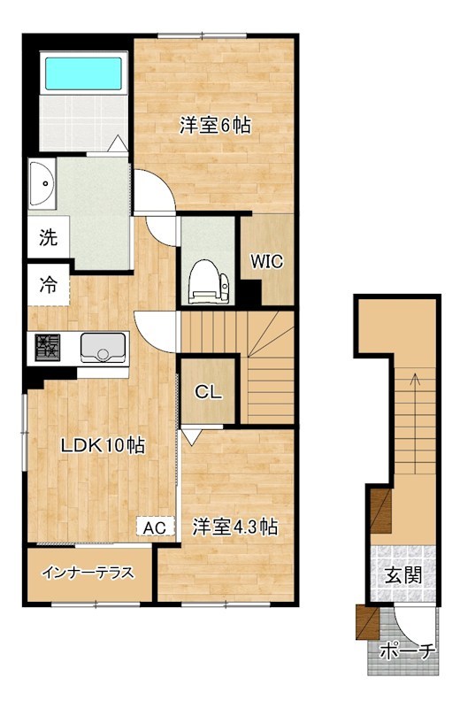 アジャート 201号室 間取り