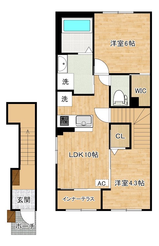 アジャート 201号室 間取り