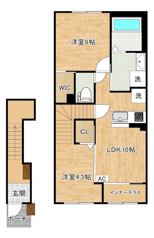 アジャート 202号室 間取り