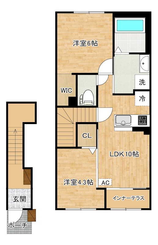 アジャート 202号室 間取り