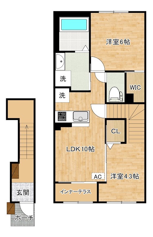 アジャート 203号室 間取り