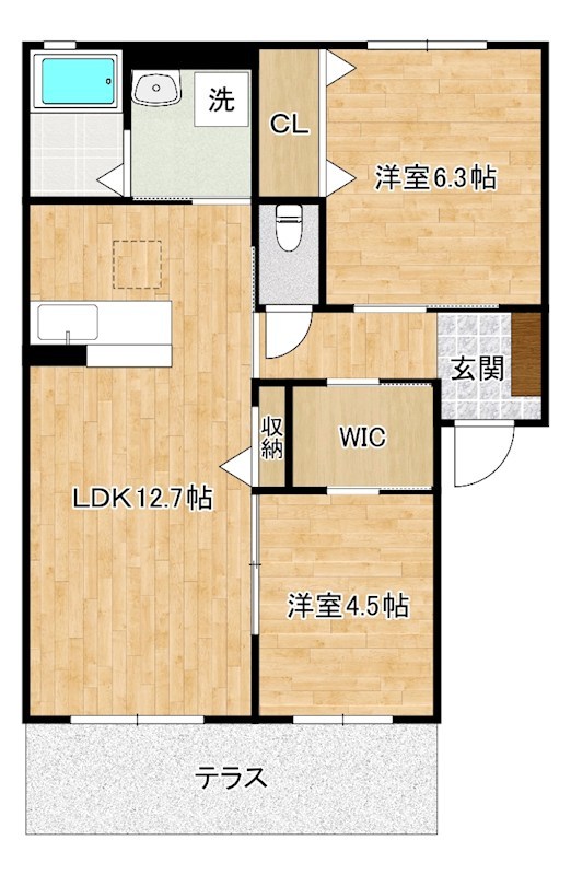 クラヴィエ赤坂Ａ 103号室 間取り