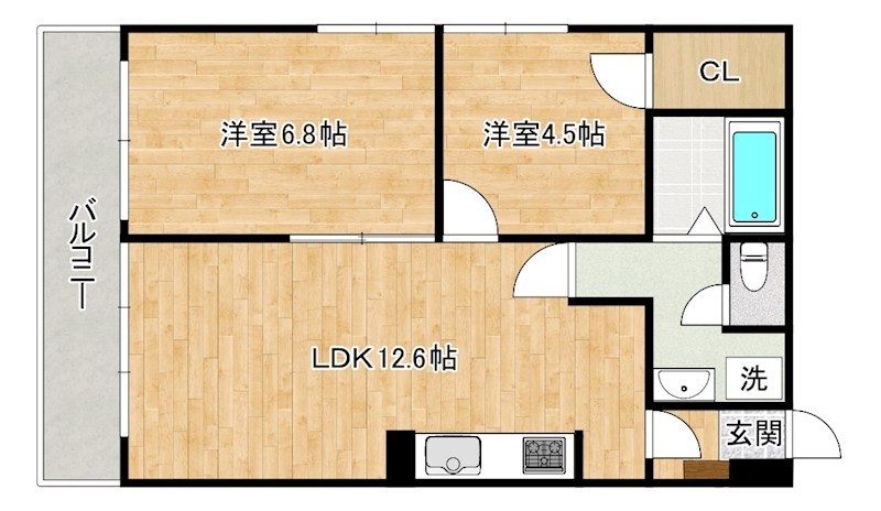 ベルガ熊谷 201号室 間取り