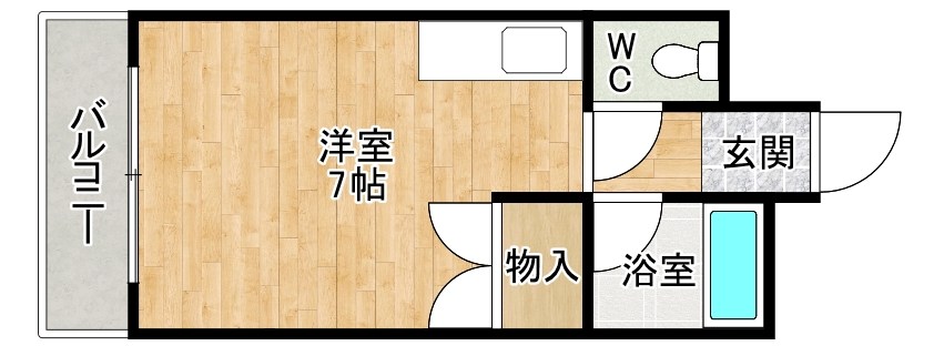 オーク黒住Ａ棟 205号室 間取り