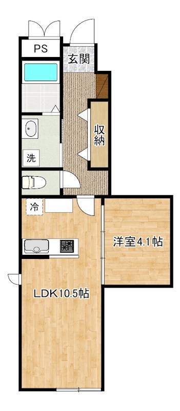 SUN　VIA下到津（サンヴィア下到津） 101号室 間取り