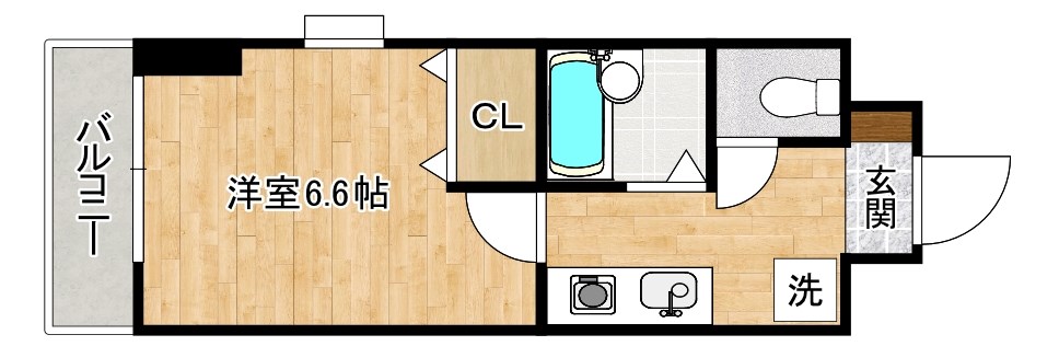 シヨン北九大前 805号室 間取り