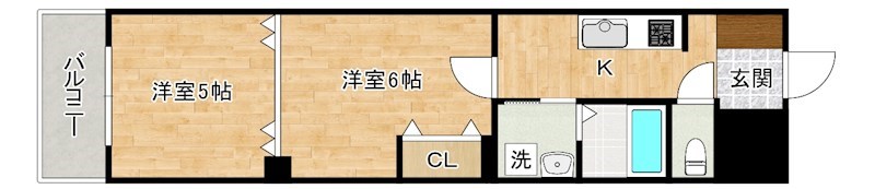 ラフィーネ到津学園通り 407号室 間取り