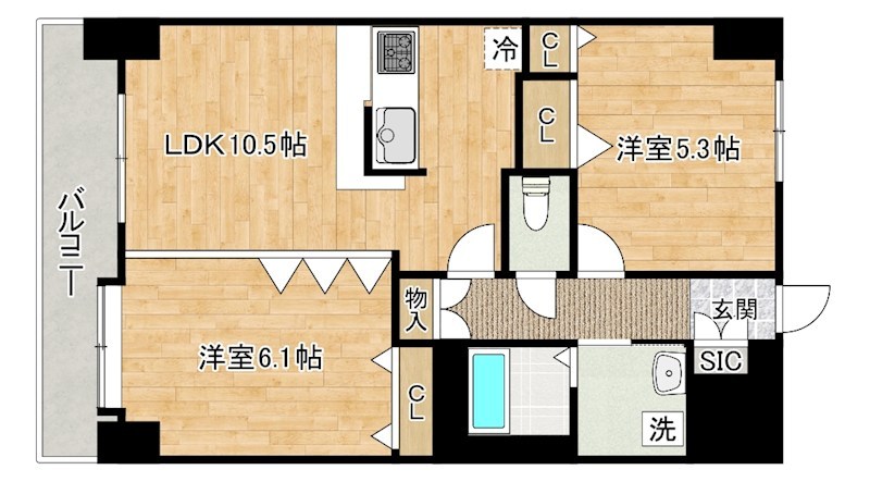 アルゴヴィラージュ八幡駅前 1403号室 間取り