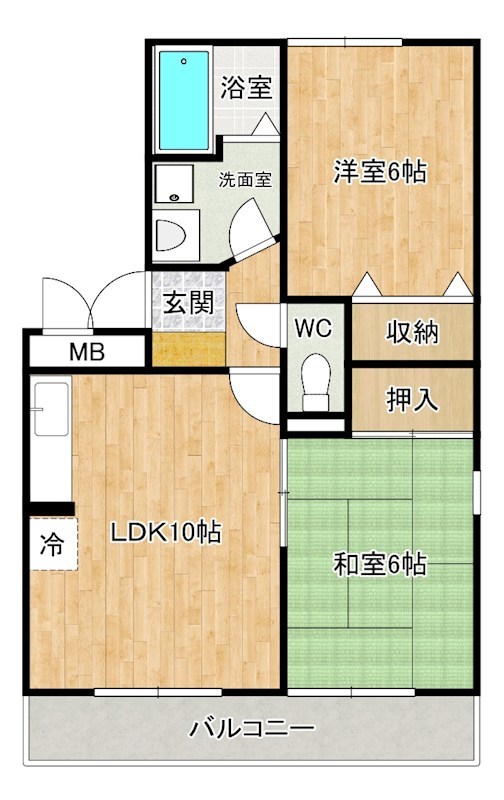 グランドゥール田中 201号室 間取り