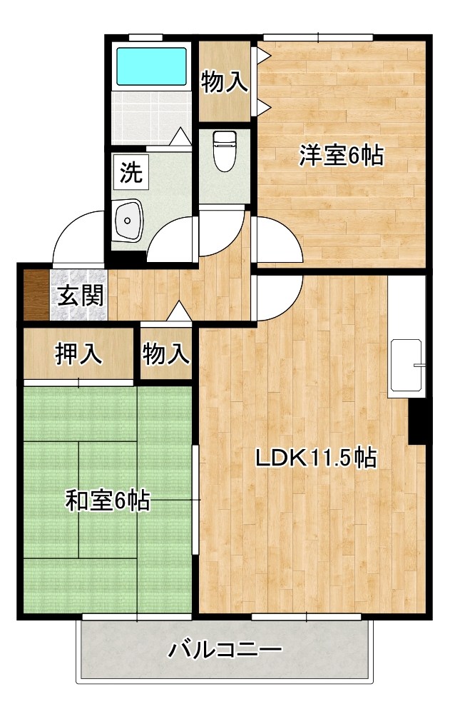 グランドソレーユ 203号室 間取り
