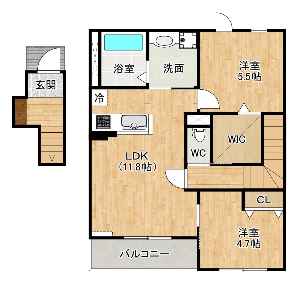 リオーネ富野  206号室 間取り