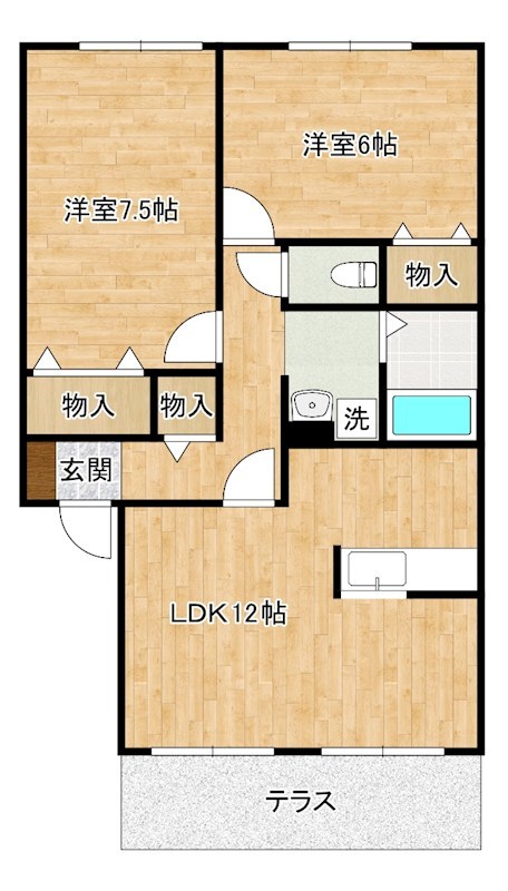 ロード＆スカイ　光 102号室 間取り