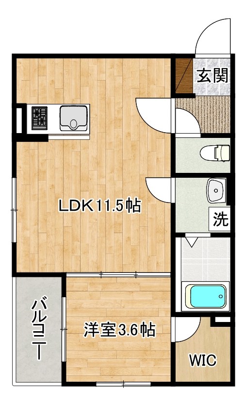 グランソレイユ篠崎 201号室 間取り