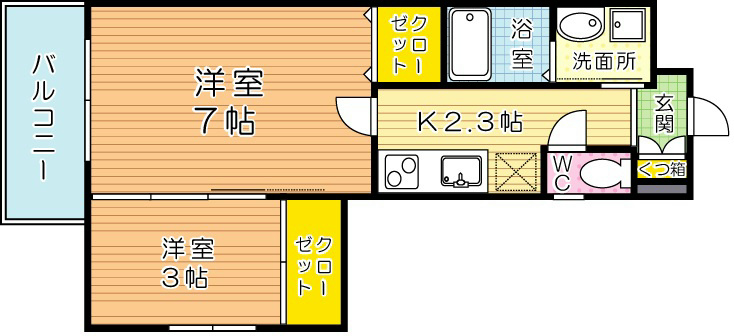 グレイスフル到津 307号室 間取り